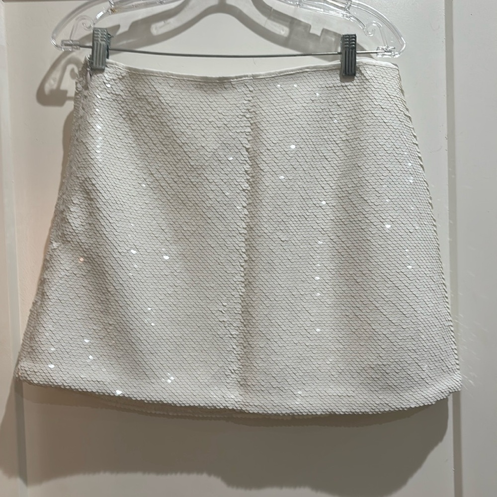 White sequin skirt